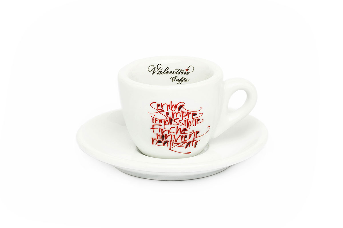 Tazzine da caffe con calligrafia Marta Lagna