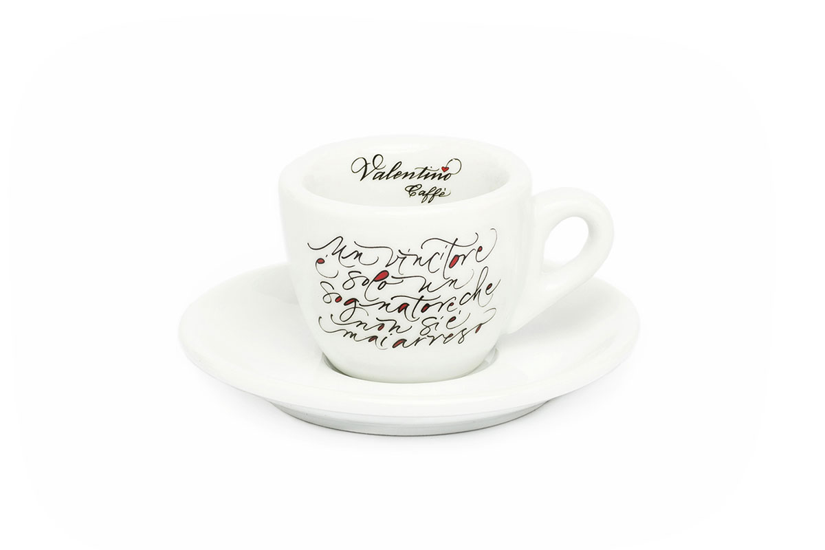 Tazzine da caffe con calligrafia Marta Lagna