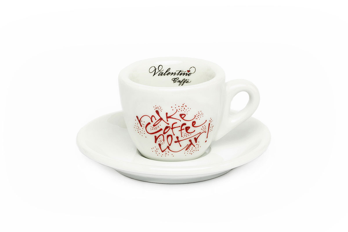 Tazzine da caffe con calligrafia Marta Lagna