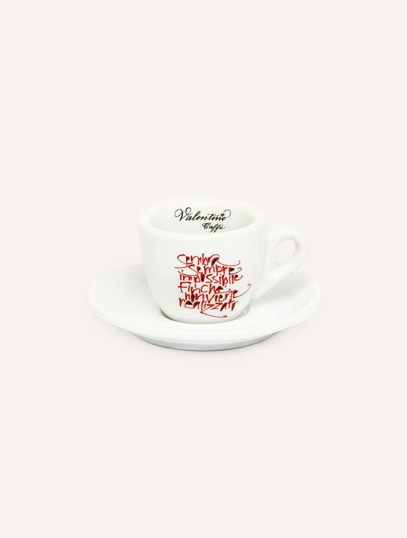 Tazzine da caffe con calligrafia Marta Lagna